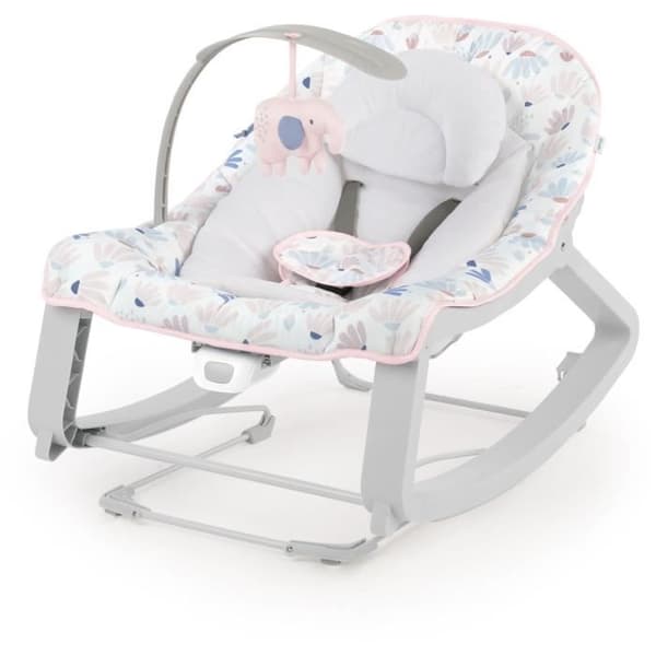 INGENUITY Bouncer Keep Cozy - 3 i 1 - 53 x 65 x 51 cm - Grå och rosa - Från födseln