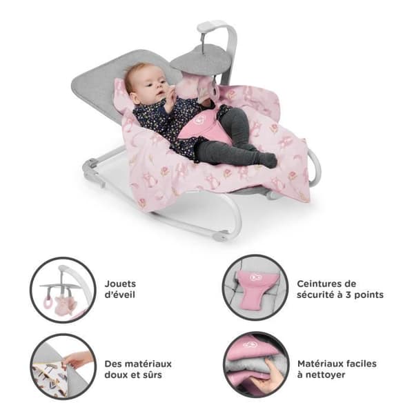 KINDERKRAFT FELIO 2 2-i-1 gungstol - rosa