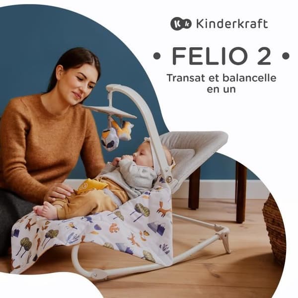 KINDERKRAFT FELIO 2 2-i-1 gungstol - rosa