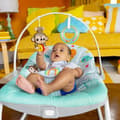 Miniatyrbild 2 av 6: LJUS STARTAR Rainbow Evolving Bouncer, blå, lugnande vibrationer, 2 ligglägen, upp till 30 månader