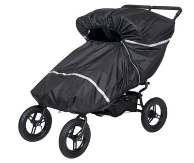 Regnskydd för framåtvänd tvilling/syskonvagn med sufflett, Svart, Tullsa