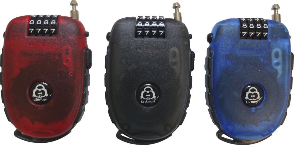 Lock-Vogel - 120 cm upprullbart kabellås (siffersäkerhetslås)