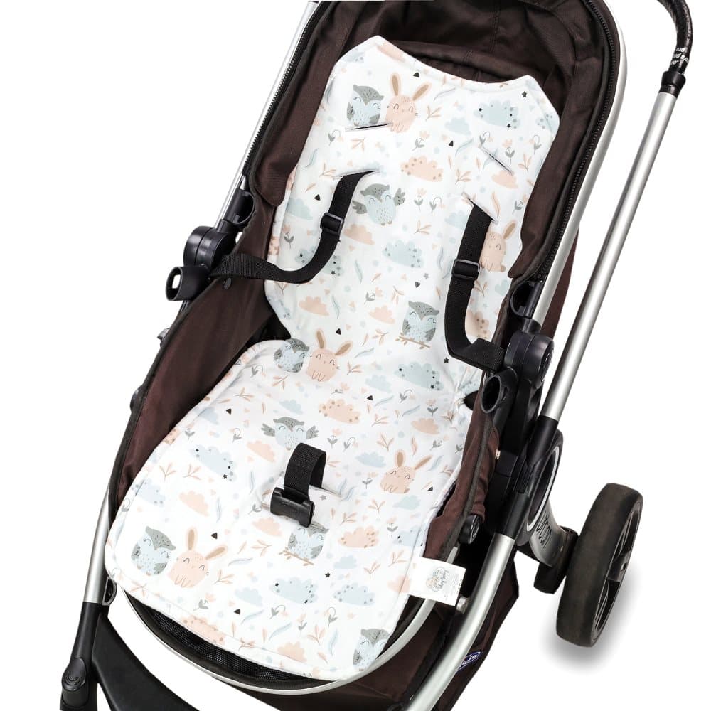 Sittöverdrag barnvagnsinsats 75 x 35 cm - buggyöverdrag sätinsats för barnstol andas universal våffelgrå