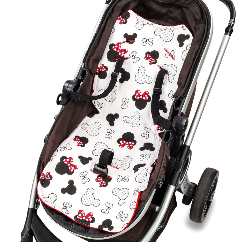 Sittöverdrag barnvagnsinsats 75 x 35 cm - buggyöverdrag sätinsats för barnstol andas universal minkyröd