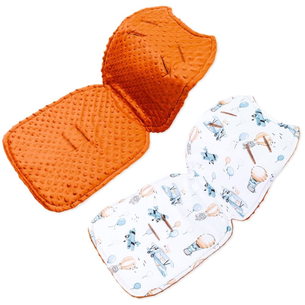 Sittöverdrag barnvagnsinsats 75 x 35 cm - buggyöverdrag sätinsats för barnstol andas universal Minky Pumpkin ballonger