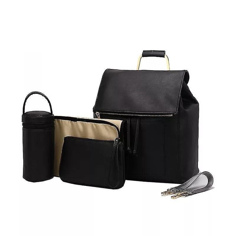 Pu Leather Baby Diaper Bag, Backpack Stroller Organizer Nappy Bags