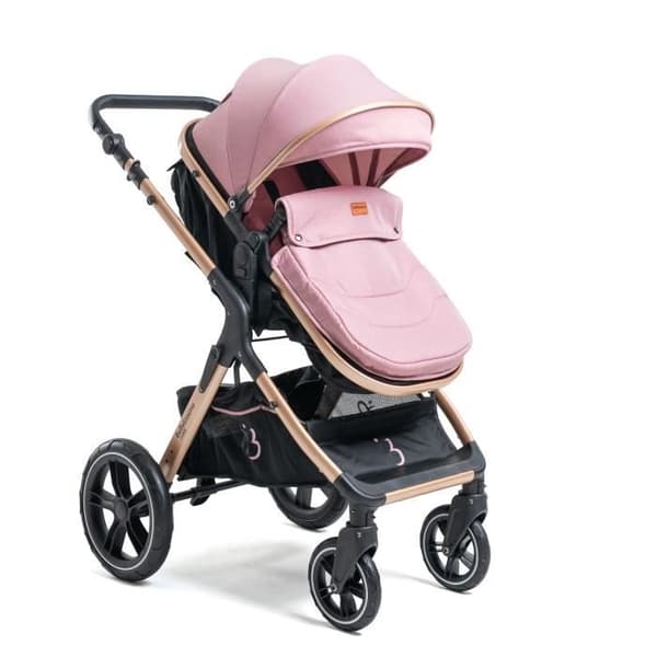 BEBELISSIMO - 3 i 1 trio kombinerad barnvagn - I-storlek 40-87cm bilbarnstol - liggdel - från födseln - upp till 22 kg - NYA rosa