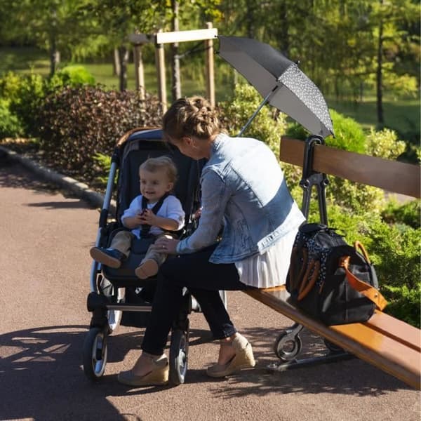 BADABULLE Svart Universal Solskydd Anti UV 50+ för Barnvagn