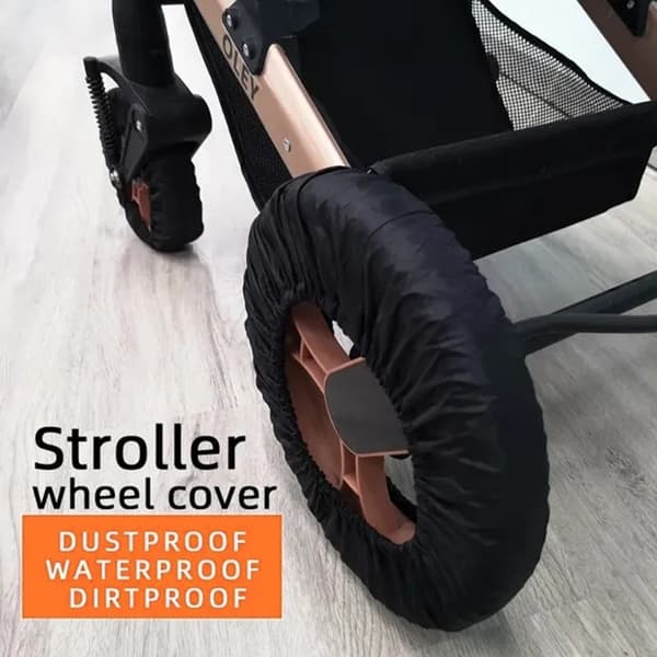 2 st Skydd Hjul Barnvagn Oxford-tyg mot smuts storlek S för 14-16cm framhjul
