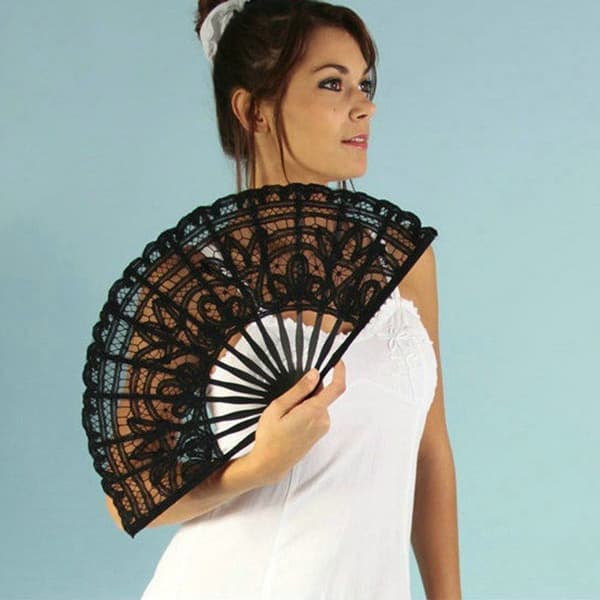 TD® Fan Spets Paraply Dome Bomull Bröllop Paraply Parasoll Broderi Luftfläkt Elegant feminin spetsstil