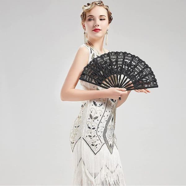TD® Fan Spets Paraply Dome Bomull Bröllop Paraply Parasoll Broderi Luftfläkt Elegant feminin spetsstil