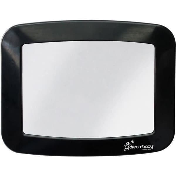 Stor rektangulär backspegel - DREAMBABY - Justerbar för baksäte - 20 x 24 cm - Svart