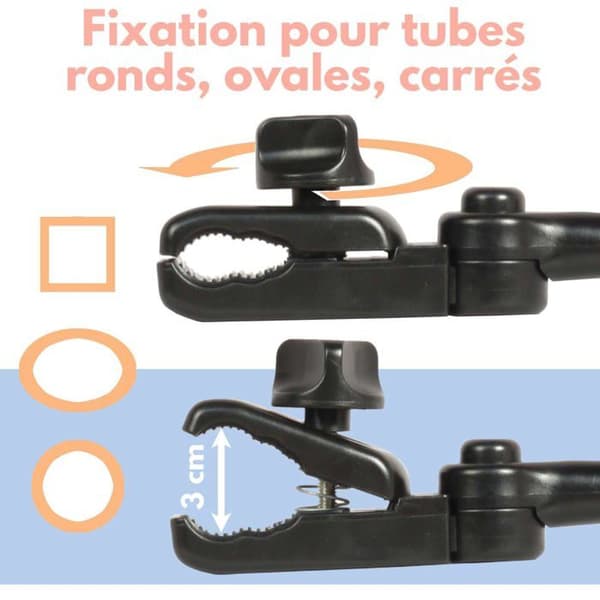 Bambisol Paraply - OMBT BE BLACK - Universal Anti UV Barnvagn Paraply | UPF 50+, dubbelfogad | Svart BE