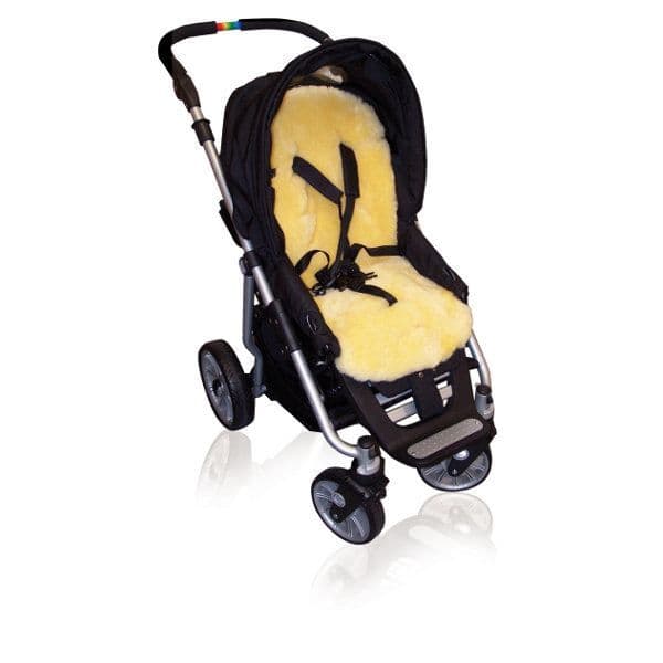 Tvättbar fårskinnsmatta - Storlek Medium - 80-90 cm - Medicinsk Gul