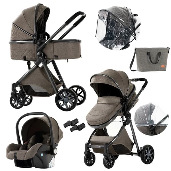 Vauvanvaunut, 3-in-1-malli, kevyt ja kannettava, V9-SUKLAA