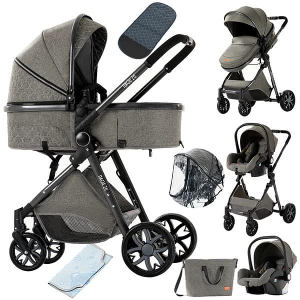 Vauvanvaunut, 3-in-1-malli, kevyt ja kannettava, V9-DEEPGREY