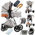 Pikkukuva 2 / 2: Vauvanvaunut, 3-in-1-malli, kevyt ja kannettava, V9-LIGHTGREY