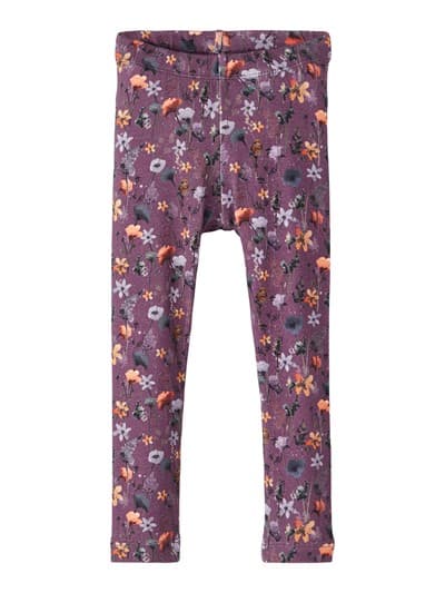 Nimeä leggingsit, violetti kukkainen, koko 86