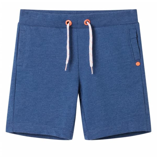 Shorts til børn str. 104 med snøre mørk blåmeleret -  Bukser til børn