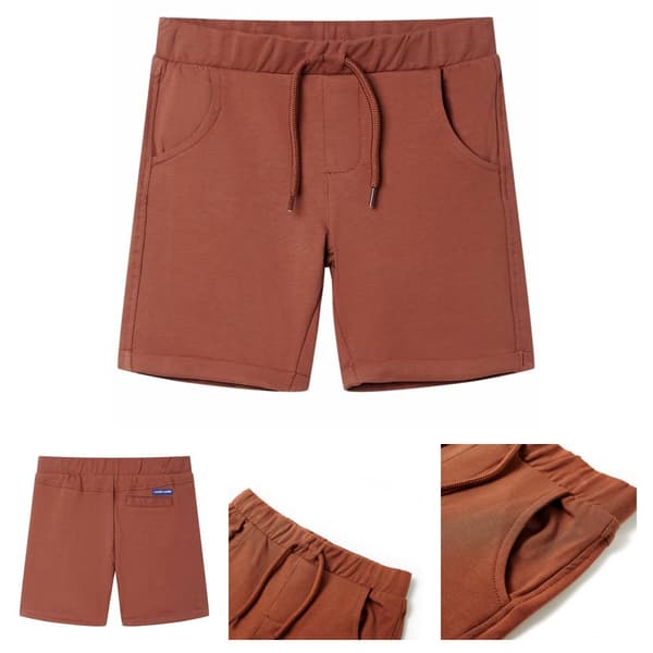 Shorts til børn str. 116 med snøre brun -  Bukser til børn