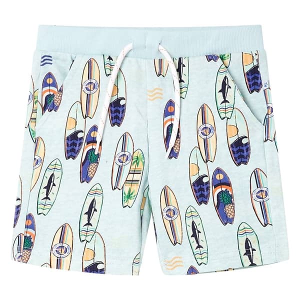 Shorts til børn str. 116 med snøre blåmeleret -  Bukser til børn