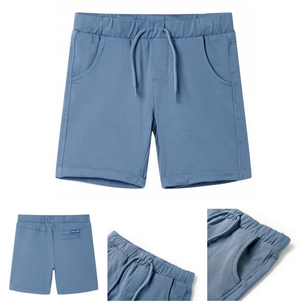 Shorts til børn str. 116 med snøre mørkeblå -  Bukser til børn