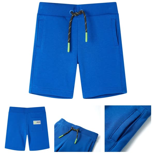 Shorts til børn str. 116 med snøre blå -  Bukser til børn