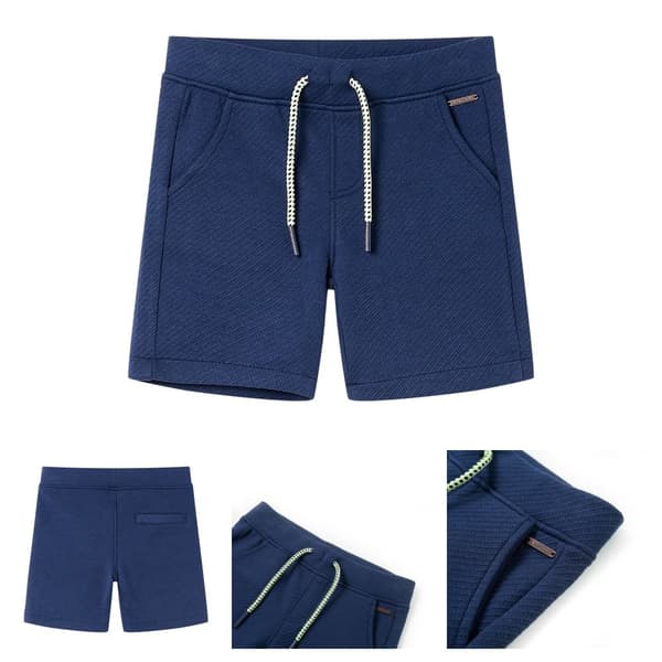 Shorts til børn str. 128 med snøre mørkeblå -  Bukser til børn