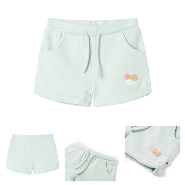 Shorts til børn str. 104 med snor lys mintgrøn -  Bukser til børn