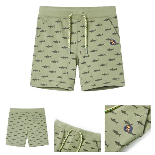 Barnshorts med snöre blandad ljus khaki 104 -  Underkläder för barn