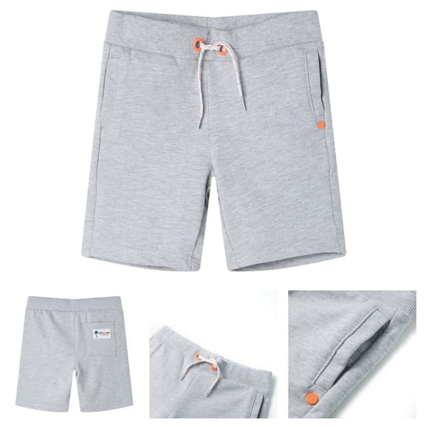 Shorts til børn str. 116 med snøre grå -  Bukser til børn