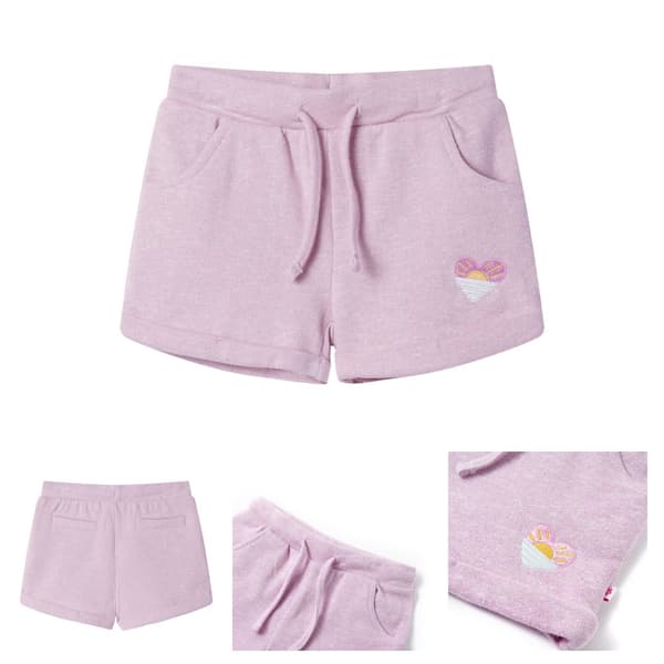 Shorts til børn str. 116 med snor lilla -  Bukser til børn