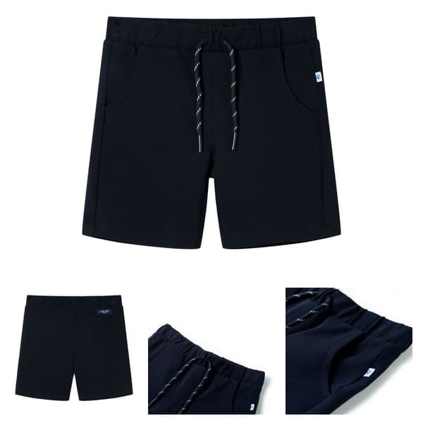 Shorts til børn str. 104 med snøre marineblå -  Bukser til børn