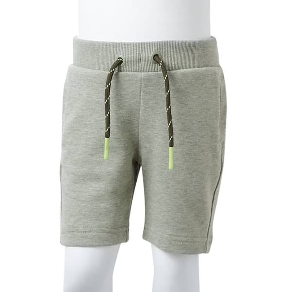 Shorts til børn str. 116 med snøre lys kakimeleret -  Bukser til børn