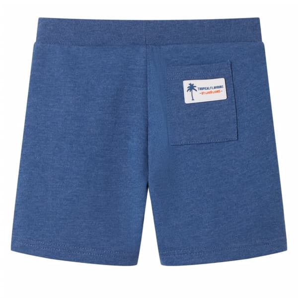 Barnshorts med snöre mörkblå melange 116