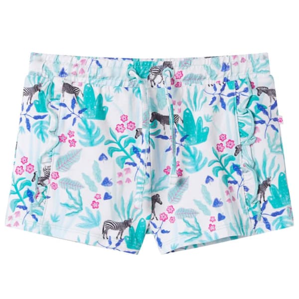 Barnshorts med snöre ecru och mörk mintgrön 104