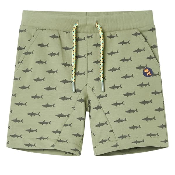 Barnshorts med snöre blandad ljus khaki 140