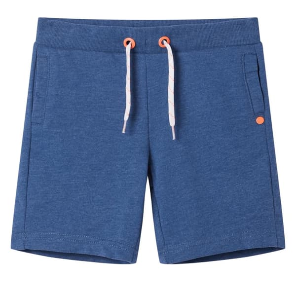 Barnshorts med snöre mörkblå melange 140
