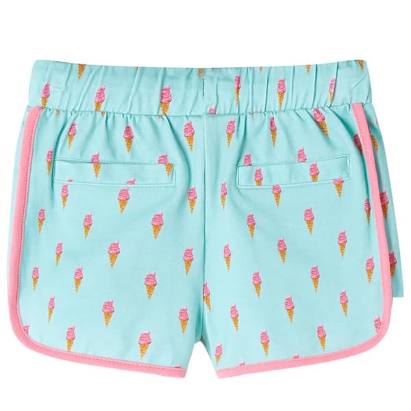 Shorts för barn med snöre ljus mint 116