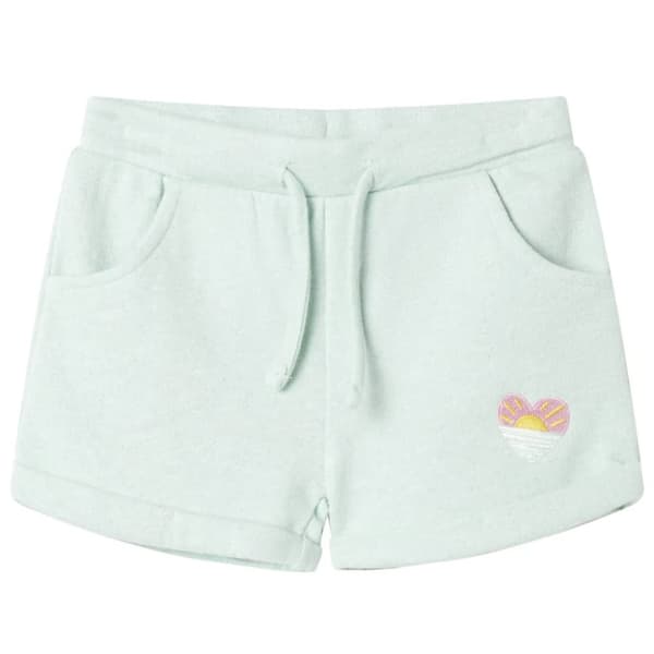Barnshorts med snöre blandad ljus mintgrön 128