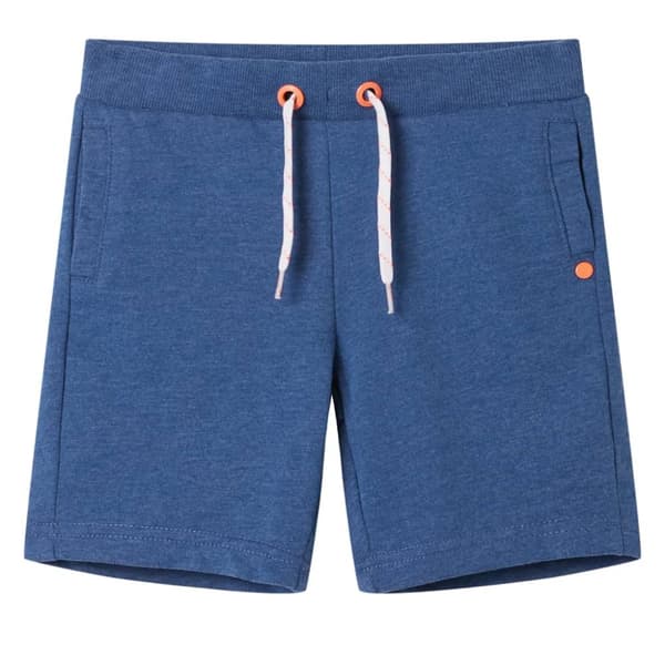 Barnshorts med snöre mörkblå melange 92