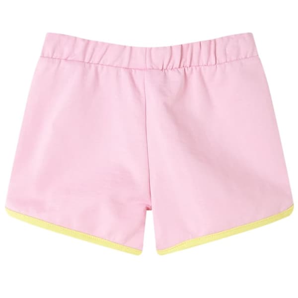 Barnshorts med rand ljusrosa 140