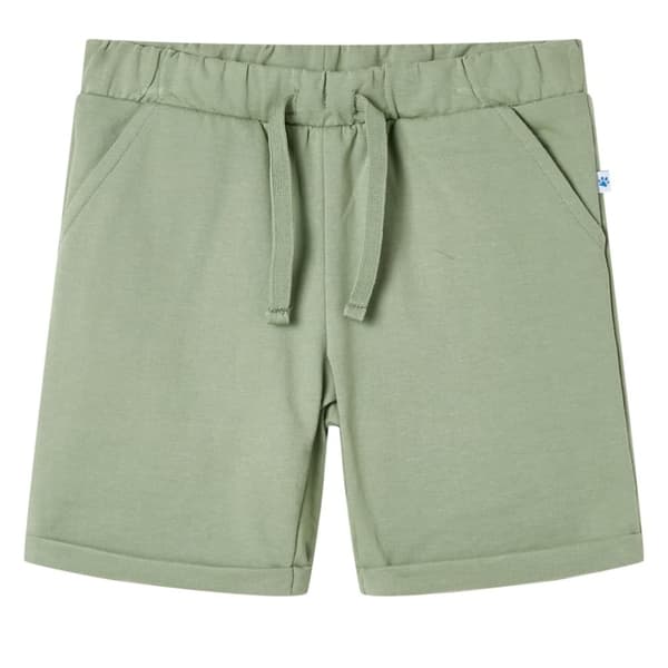 Barnshorts med snöre blandad ljus khaki 92