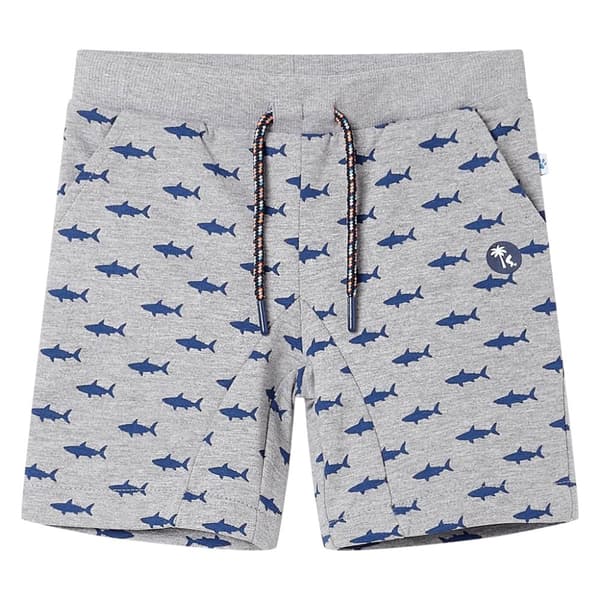 Barnshorts med snöre blandad ljusgrå melange 116