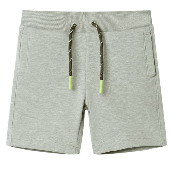 Barnshorts med snöre blandad ljus khaki melange 140