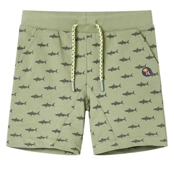 Barnshorts med snöre blandad ljus khaki 116