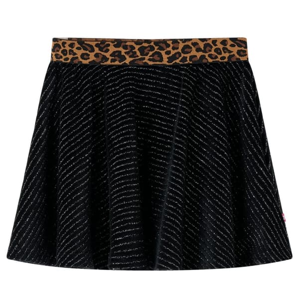 Kjol för barn leopardmönster svart 92