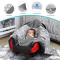Miniatyrbild 5 av 7: Wrap-around filt bärsele filt barnvagn 90x90cm - universal baby filt för barnvagn bilbarnstol året runt bomull minky stars grå