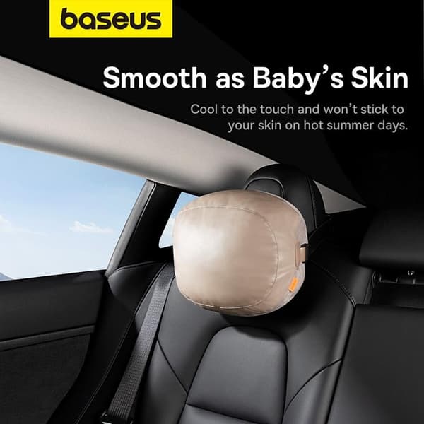 Baseus Bilnackstödskudde med 2 Material ComfortRide Series - Beige