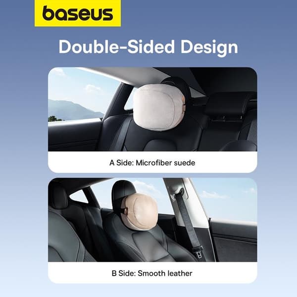 Baseus Bilnackstödskudde med 2 Material ComfortRide Series - Beige